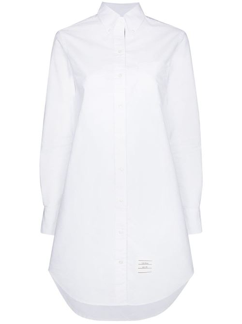 White cotton RWB-stripe mini shirtdress THOM BROWNE | FDS001E06177100